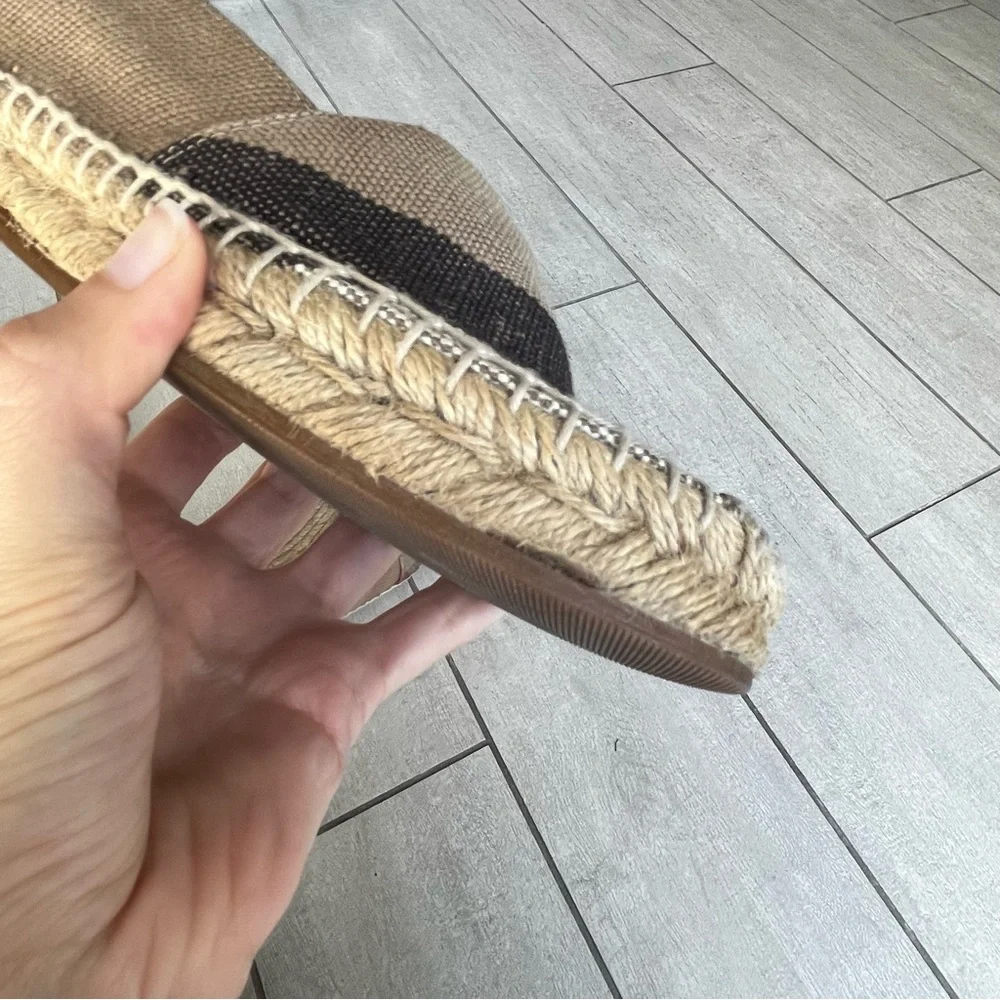 Burberry Authentic Beige Hodgeson House Check Canvas Flat Espadrille Size 7